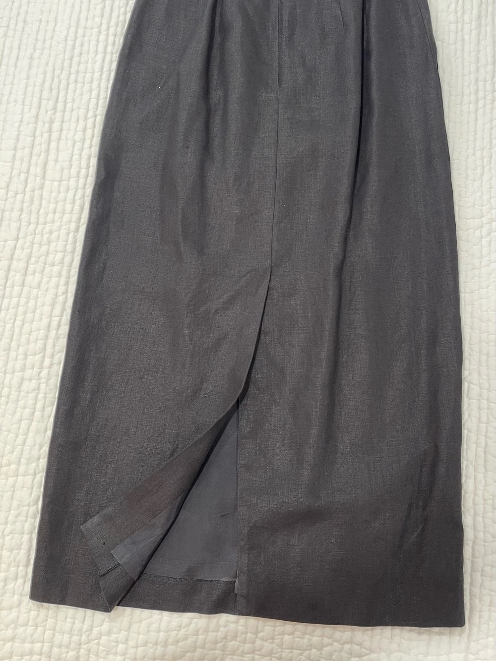Women’s Black Midi Skirt with Front Slit